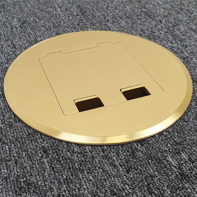 Floor Outlet Box 2 Power Brass Round Flush 145 Series