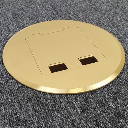 Floor Outlet Box 2 Power Brass Round Flush 145 Series