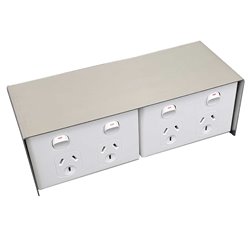 FP Series Floor Pedestal Outlet Box Stainless Steel 4 x DGPO (BACK TO BACK)