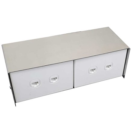 FP Series Floor Pedestal Outlet Box Stainless Steel 2 x DGPO & 4 x Data Provisions (BACK TO BACK)