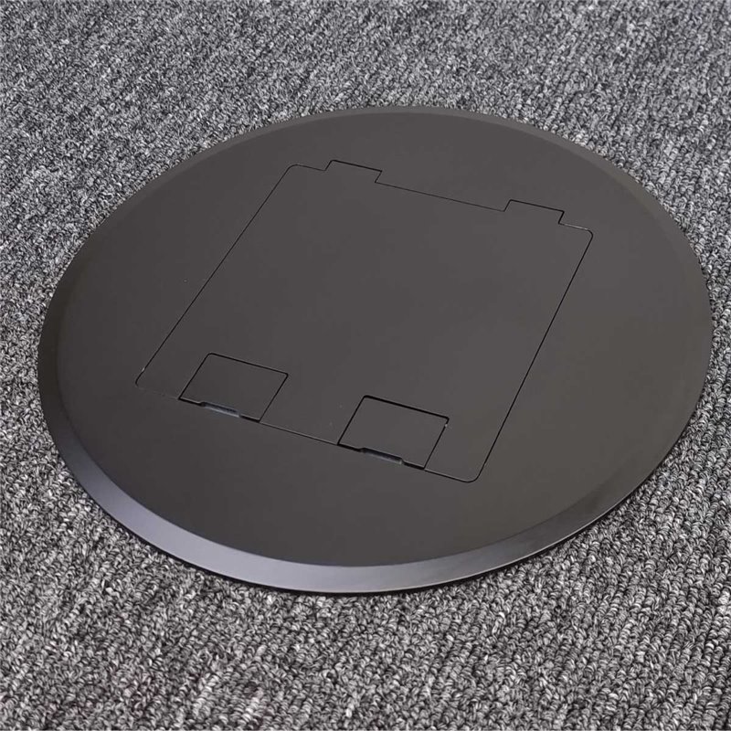 Floor Outlet Box 1 Standard DGPO Stainless Steel Black Round Flush 145 Series