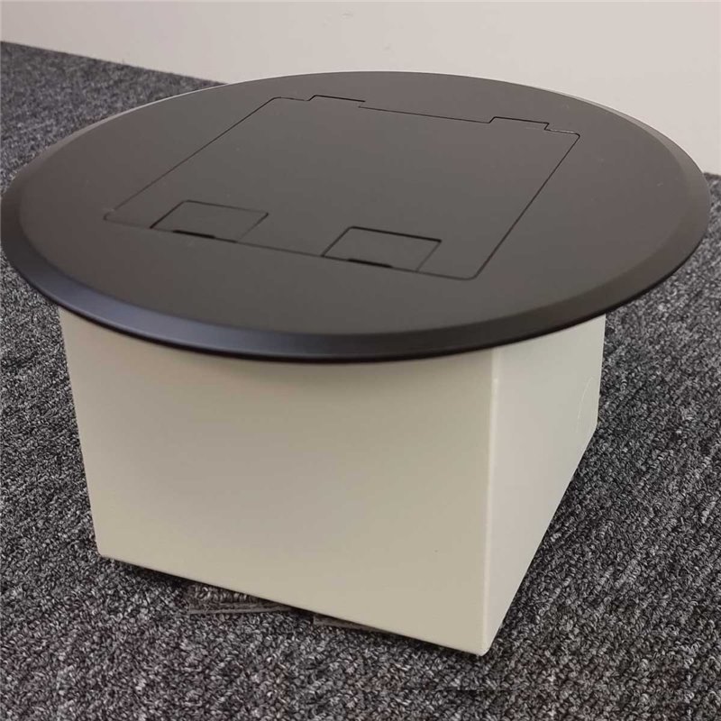 Floor Outlet Box 1 Standard DGPO Stainless Steel Black Round Flush 145 Series