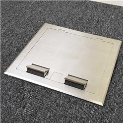 2 Power Stainless Steel Flush Floor Outlet Box