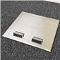 2 Power Stainless Steel Flush Floor Outlet Box