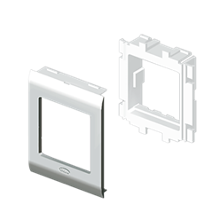 Unex adapter for 1 modular outlet Mosaic type, cover 65mm, aluminium colour, in U24X