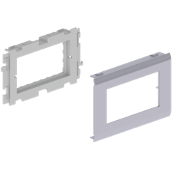 Unex adapter for 2 outlets Mosaic type, cover 80mm, aluminium colour, in U24X