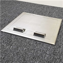 2 Power 4 Data Stainless Steel Flush Floor Outlet Box