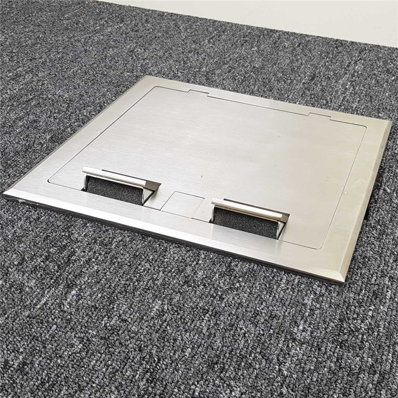 2 Power 4 Data Stainless Steel Flush Floor Outlet Box
