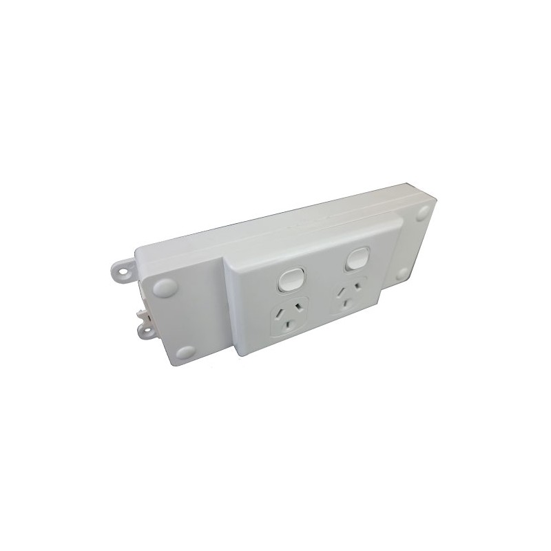 SOFT WIRED DOUBLE SWITCHED OUTLET (WHITE)