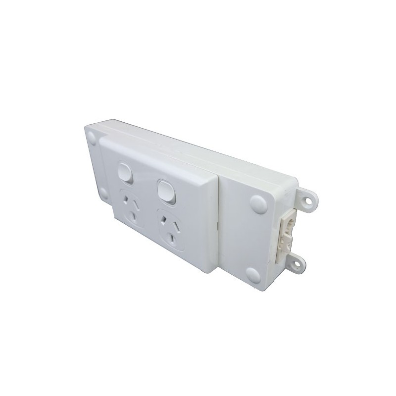 SOFT WIRED DOUBLE SWITCHED OUTLET (WHITE)