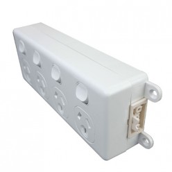 SOFT WIRED QUAD SWITCHED OUTLET (WHITE)