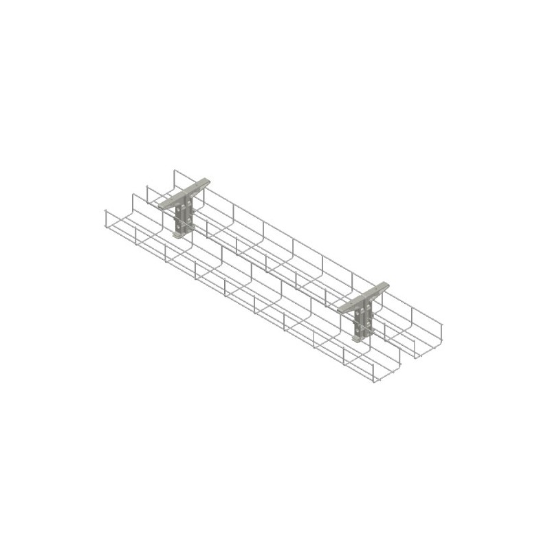 900mm Single Tier Back to Back Under Desk Cable Basket (white)
