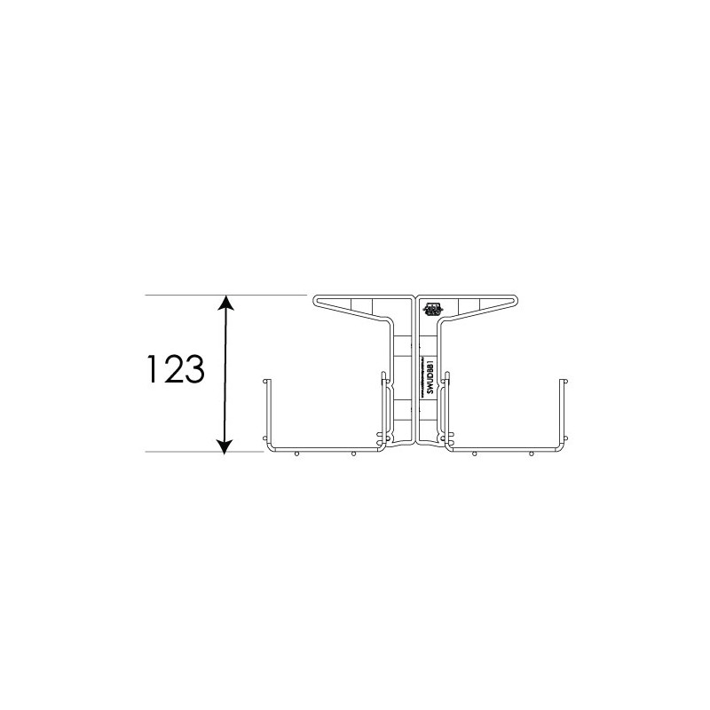 1200mm Single Tier Back to Back Under Desk Cable Basket KIT (white)