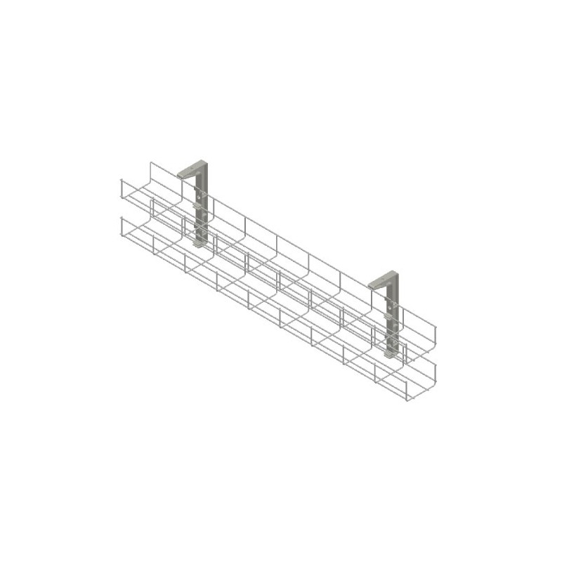 1200mm Double Tier Under Desk Cable Basket KIT (white)