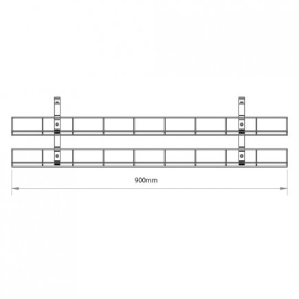 1200mm Double Tier Under Desk Cable Basket KIT (white)