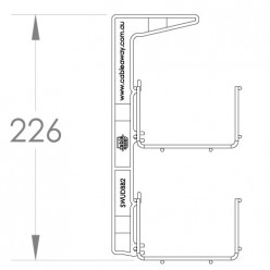 2400mm Double Tier Under Desk Cable Basket KIT (white)