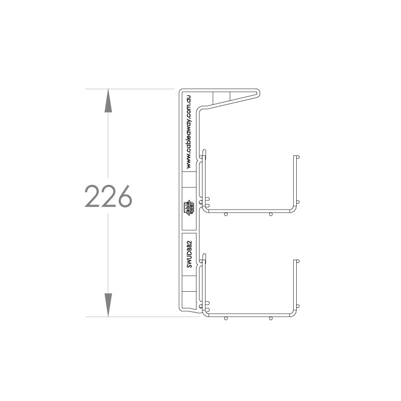 2400mm Double Tier Under Desk Cable Basket KIT (white)