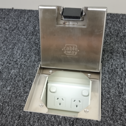 Floor Outlet Box 19mm Recess Lid1 Standard GPO Stainless Steel Flush 145 Series