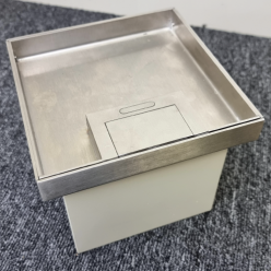 Shallow Floor Outlet Box 2 Power 19mm Stainless Steel Recessed Lid 145 Series