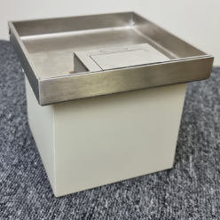 Shallow Floor Outlet Box 2 Power 19mm Stainless Steel Recessed Lid 145 Series