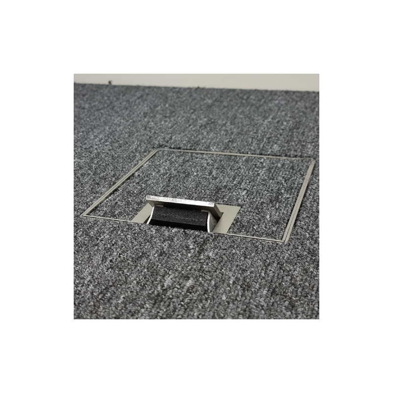 Shallow Floor Outlet Box 2 Power 19mm Stainless Steel Recessed Lid 145 Series