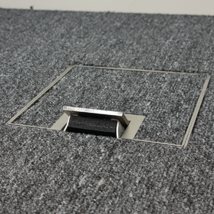 Shallow Floor Outlet Box 2 Power 19mm Stainless Steel Recessed Lid 145 Series