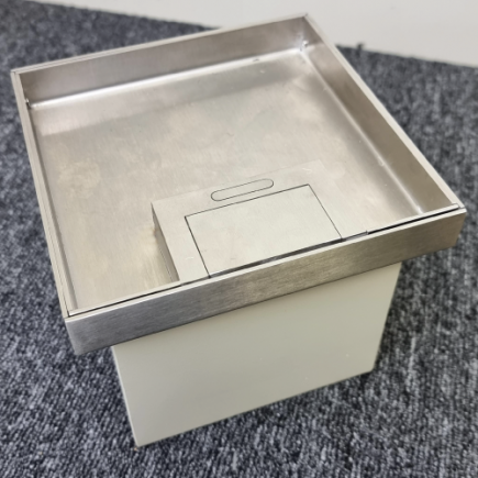 Floor Outlet Box 2 Power 19mm Stainless Steel Recessed Lid 145 Series