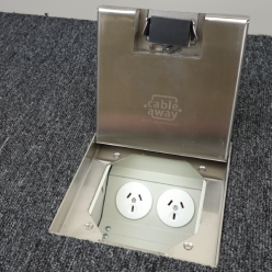 Floor Outlet Box 2 Power 19mm Stainless Steel Recessed Lid 145 Series
