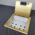 4 Power 8 Data Brass Flush Lid  Floor Outlet Box
