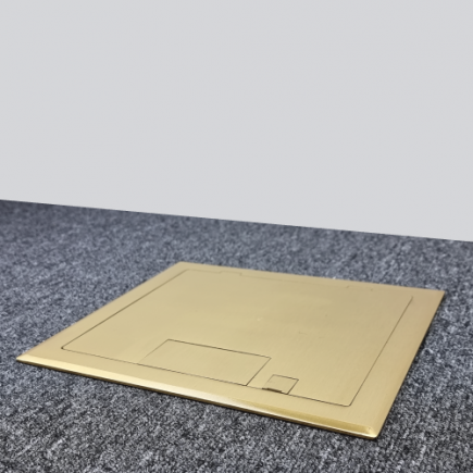 4 Power 10 Data Brass Flush Lid  Floor Outlet Box