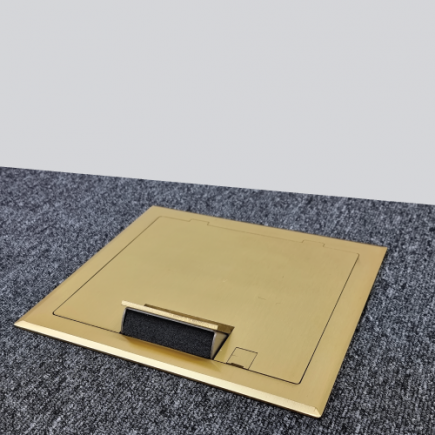 4 Power 10 Data Brass Flush Lid  Floor Outlet Box