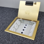 6 Power 5 Data Brass Flush Lid  Floor Outlet Box