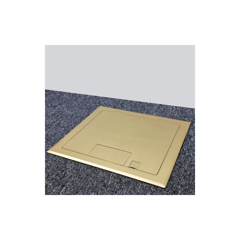 2 Power 4 Data Brass Flush Lid  Floor Outlet Box