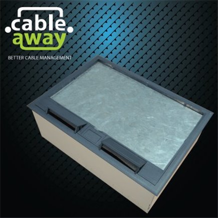 Floor Outlet Box 4 Power Plastic Recessed Lid Provision for 8 Data