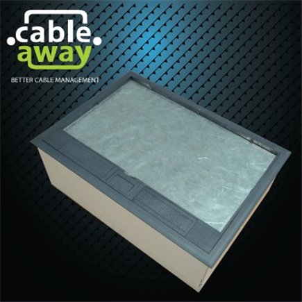 Floor Outlet Box 4 Power Plastic Recessed Lid Provision for 8 Data