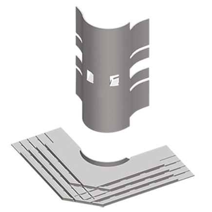 Unex corner-piece external angle in U24X