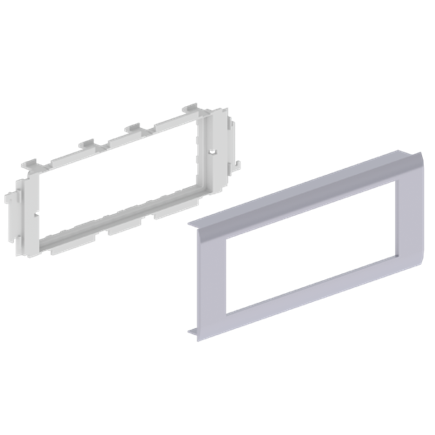 Unex adapter for 3 outlets Mosaic type, cover 65mm, aluminium colour, in U24X