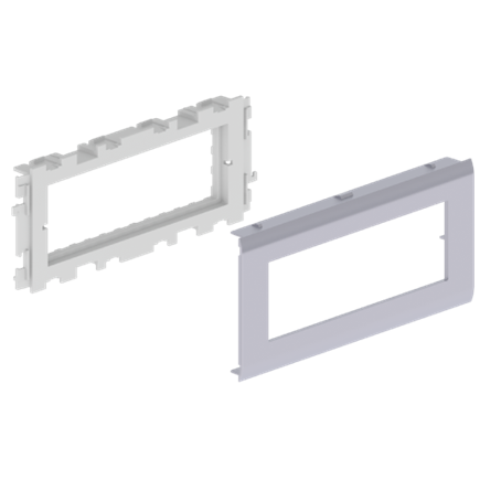 Unex adapter for 3 outlets Mosaic type, cover 80mm, aluminium colour, in U24X