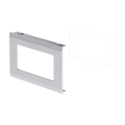 Unex adapter for 2 outlets Unica type, cover 80mm, aluminium colour, in U24X