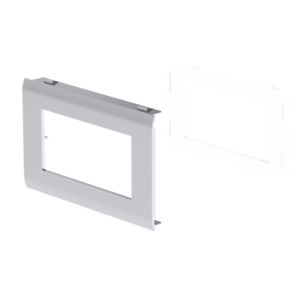 Unex adapter for 2 outlets Unica type, cover 80mm, aluminium colour, in U24X