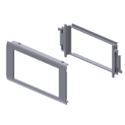 Unex adapter for 1 outlet Simon 500 CIMA type, 65mm, aluminium colour, in U24X