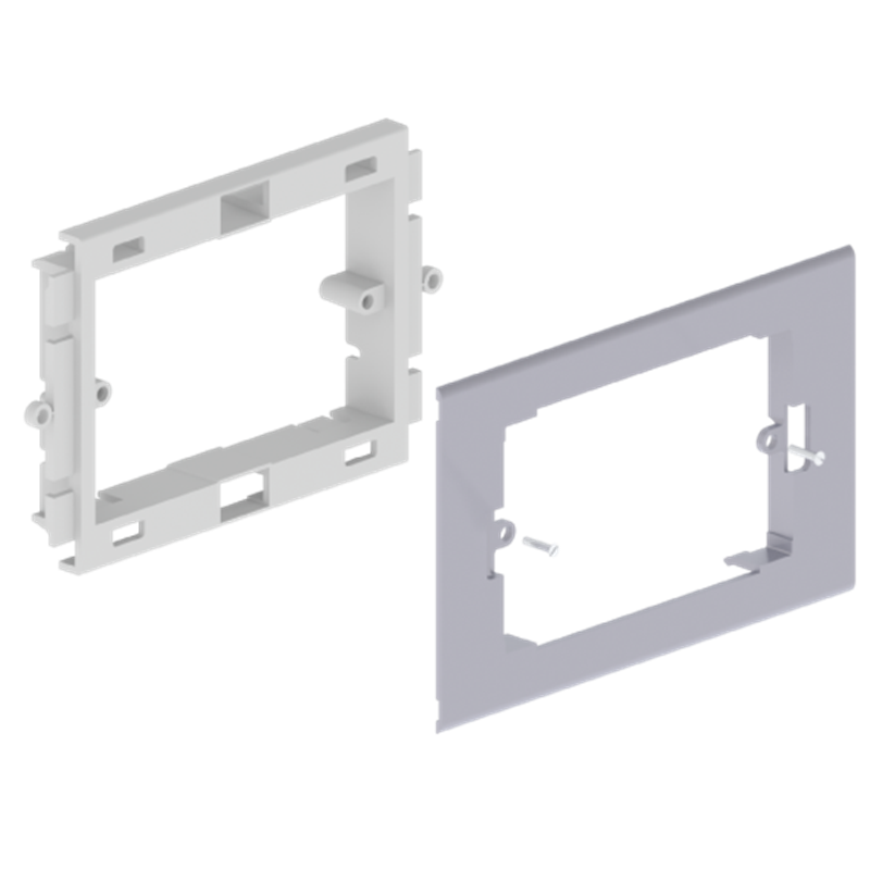Unex adapter for outlets Modular 25 type, cover 80mm, aluminium colour, in U24X