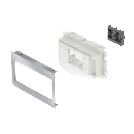 Unex adapter for 2 modules Rail DIN type, cover 80mm, aluminium colour, in U24X