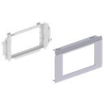 Unex adapter for 2 outlets Mosaic type, cover 65mm, aluminium colour, in U24X