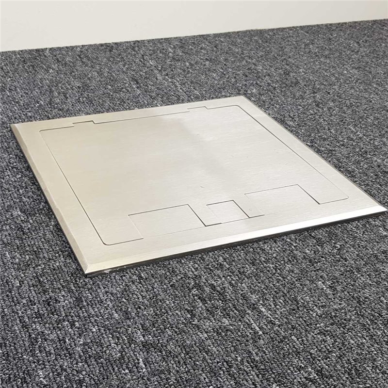 4 Power 4 Data Stainless Steel Flush Lid  Floor Outlet Box