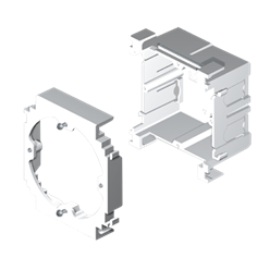 Unex socket box and adapter for universal outlets, in U24X