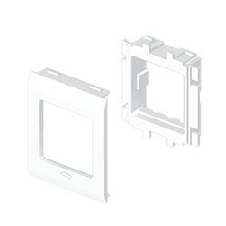Unex adapter for 1 modular outlet Mosaic type, cover 80mm, white, in U24X