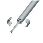 Unex service pole extension Ã˜50, H 1m. in aluminium