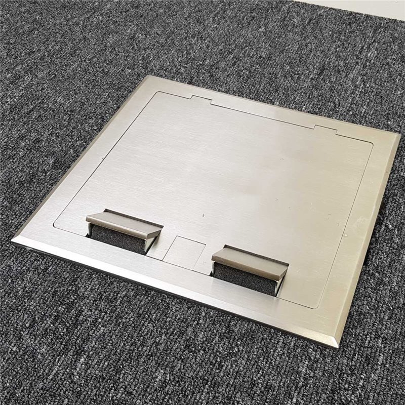 4 Power 4 Data Stainless Steel Flush Lid  Floor Outlet Box