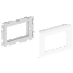 Unex adapter for 2 outlets Unica type, cover 80mm, white, in U24X